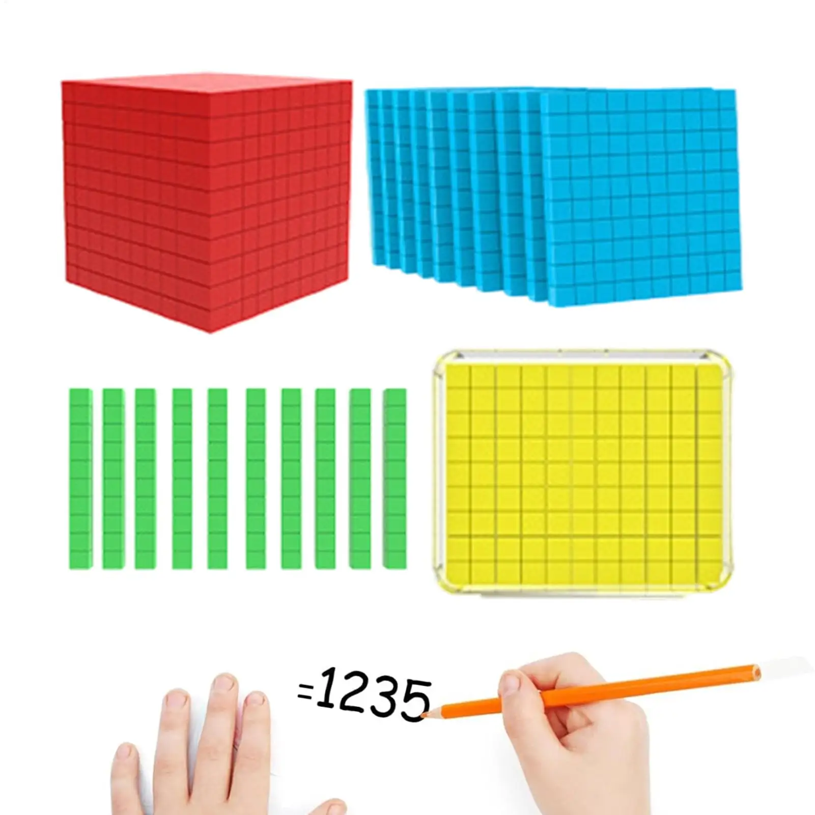 122 قطعة قاعدة عشرة كتل الرياضيات مناور العد مكعبات ألعاب تعليمية الرياضيات أدوات التعلم للأطفال هدية الكريسماس