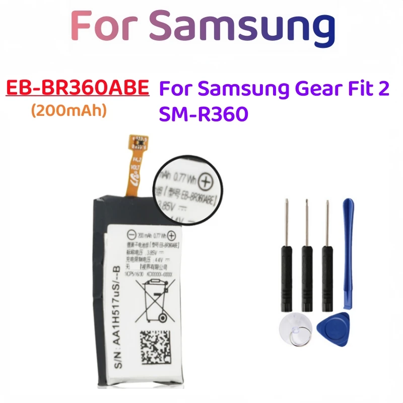 EB-BR360ABE Replacement Battery For Samsung Gear Fit2 Fit 2 R360 SM-R360,EB-BR365ABE For Samsung Gear Fit 2 Pro SM-R365 R365