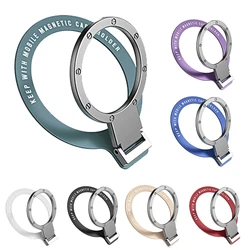 For MagSafe Metal Ring Holder Foldable Adhesive Cell Phone Support Finger Ring Bracket for Magnetic Car Phone Mount Stand