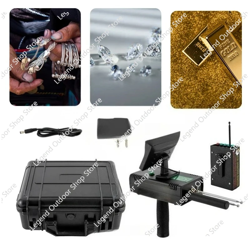 Metal Detector Long Range 3D Gold Silver Gem Diamond Metalldetektor W/LED Display For Treasure Hunter 0-1200M