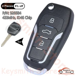 KEYECU 3 pulsanti 433MHz ID46 Chip per Suzuki Swift Grand Vitara prima del 2008 Auto aggiornato Flip Remote Control Key Fob 926684