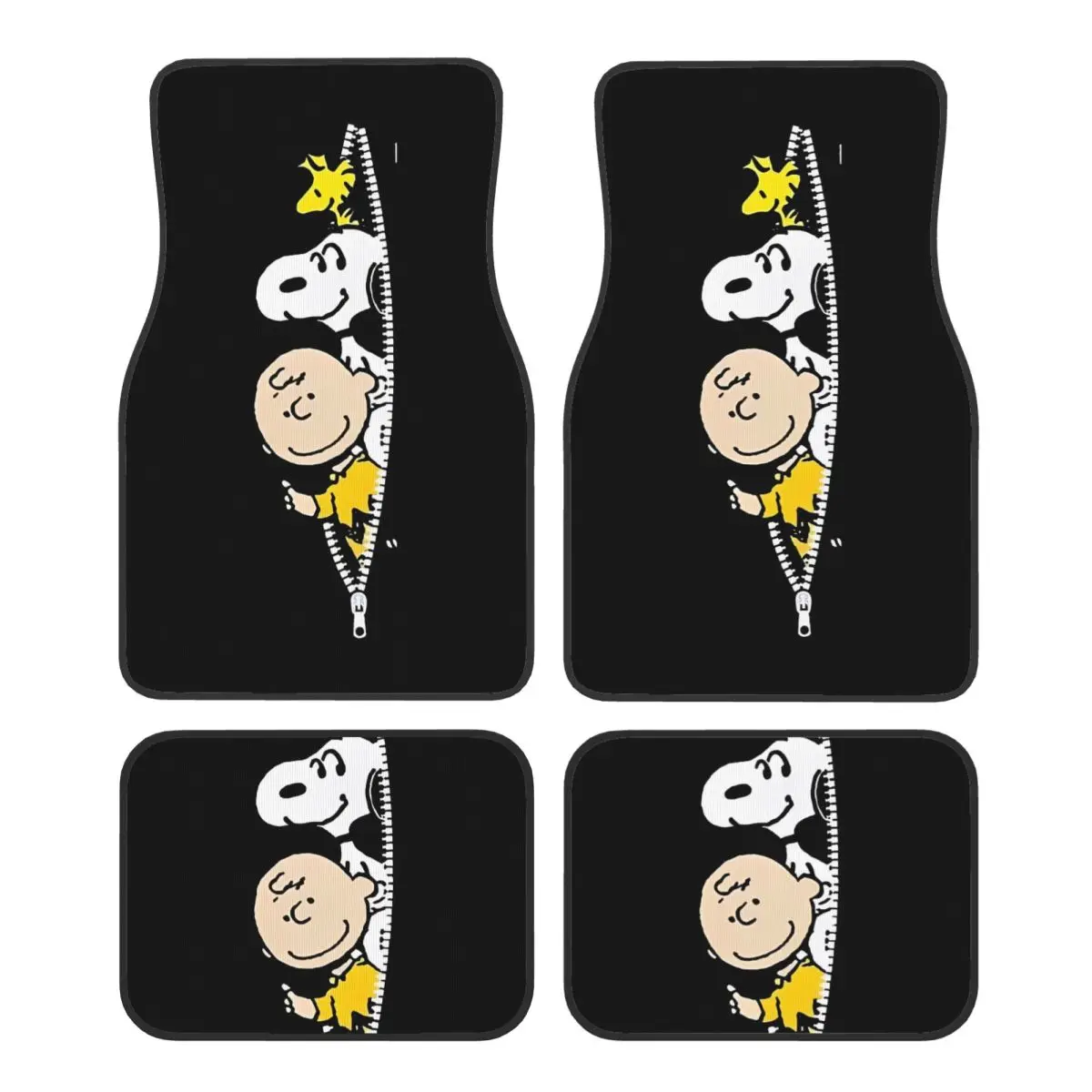 

Автомобильные коврики с рисунком арахиса Snoopys для автомобилей, универсальный полный комплект автомобильных ковриков, нескользящие для внедорожника, грузовика