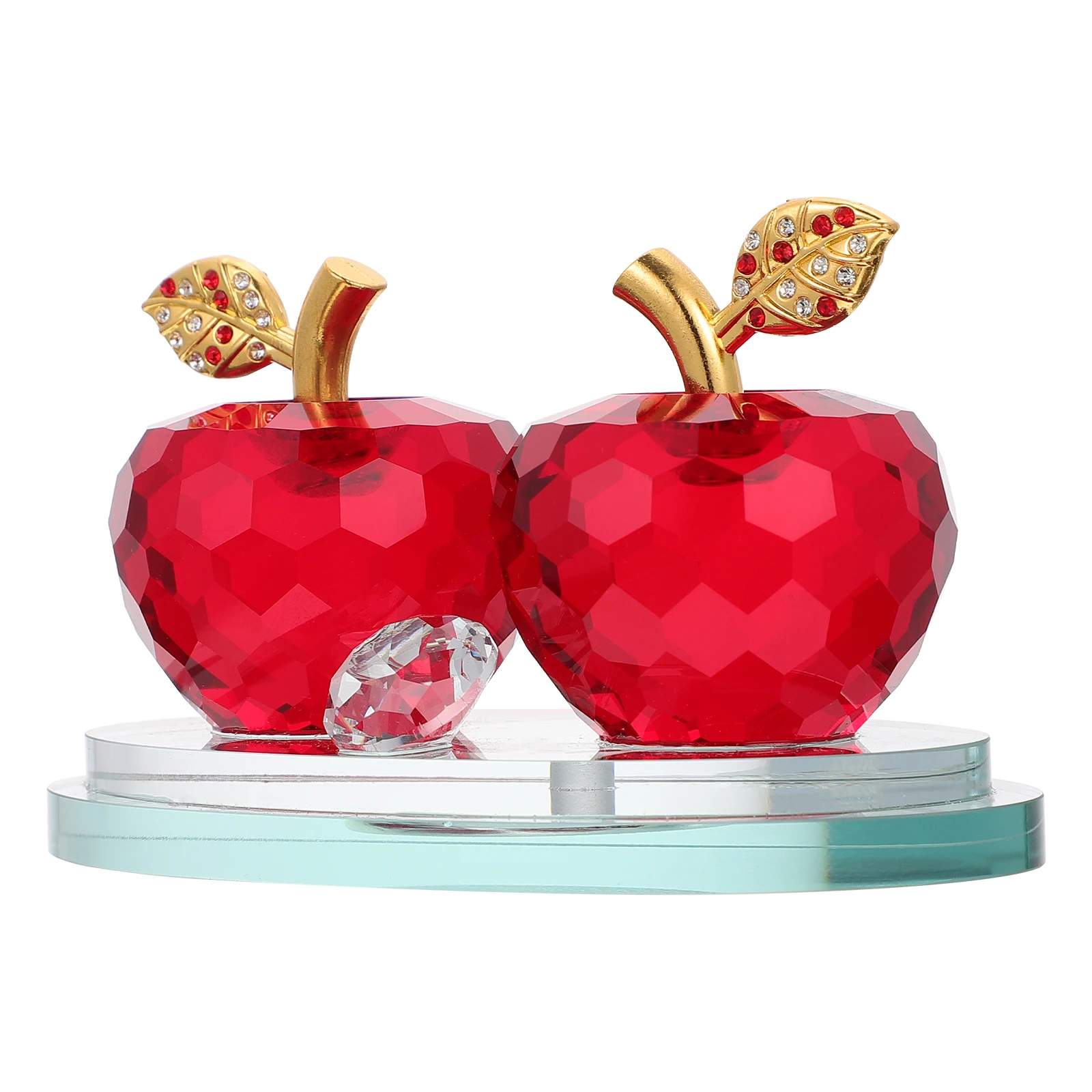 

1pc Apple Car Interior Xmas Car Xmas Ornament Interior Crystal Luckiness Crystal Decor Apple Ornament Display