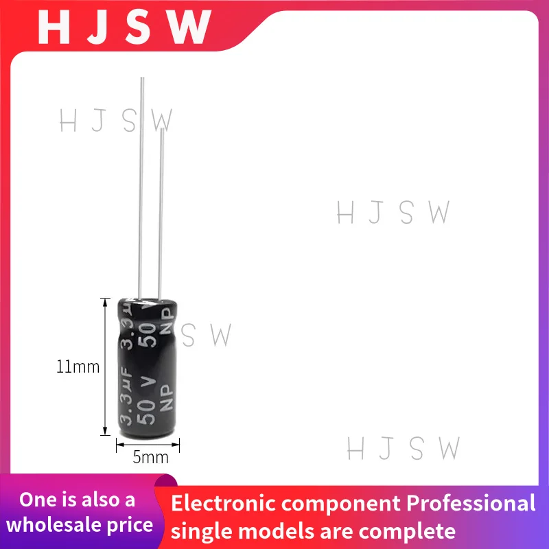 10-30-50 قطعة جديد 100% جودة 50V3.3UF 5x11 مللي متر 50V 3.3 فائق التوهج 5*11 مللي متر 50V 3.3μF القطبية خالية NP مُكثَّف كهربائيًا الالكترونيات