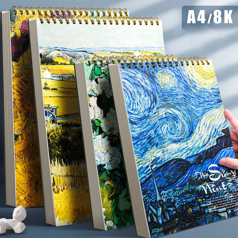 8K/A4 Coil Sketchbook for Drawing Watercolor Sketchbook  Art Painting Students Blank Picture Book Sketch Painting  Art Supplies