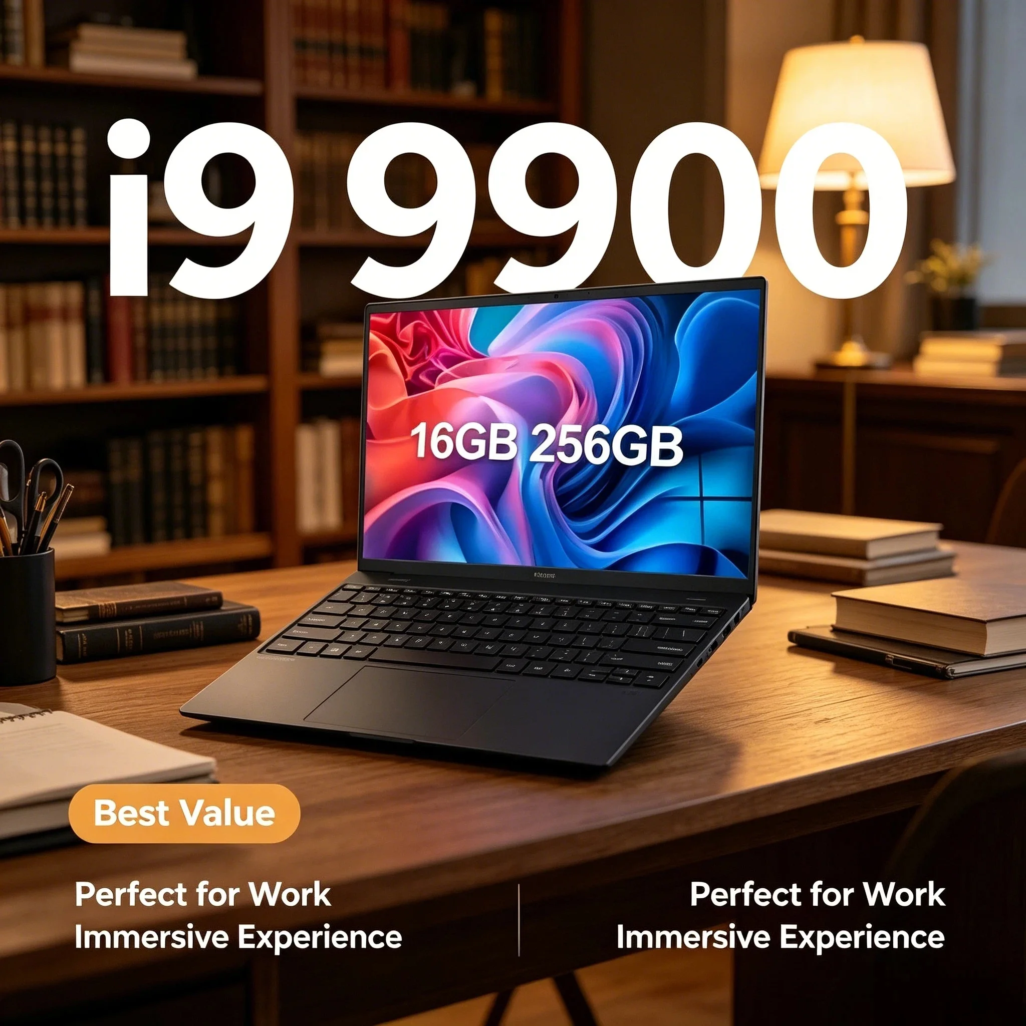

HOT 15.6 Inch Laptop Windows 11 32GB 2TB Intel Core i9 9900 1920x1080 HD Gaming Computer PC Gamer Office Ultra Slim Pro