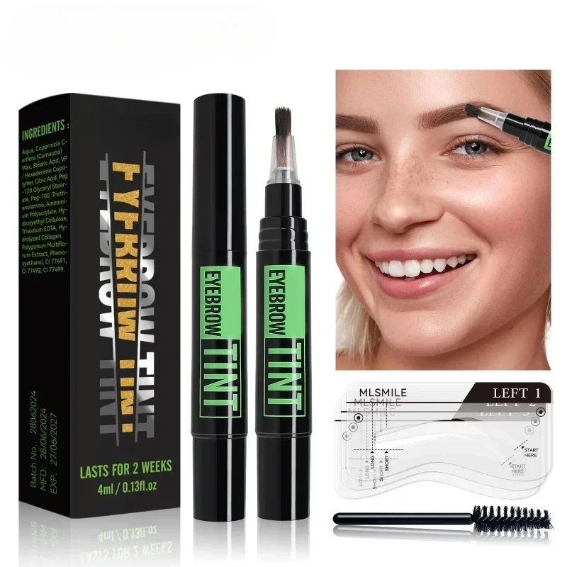 1Pc Black/Brown Color Brush Brow Tint Dye Waterproof Long Lasting Brow Gel Paint Tint Mascara Makeup Tool Brow Enhancer Cream