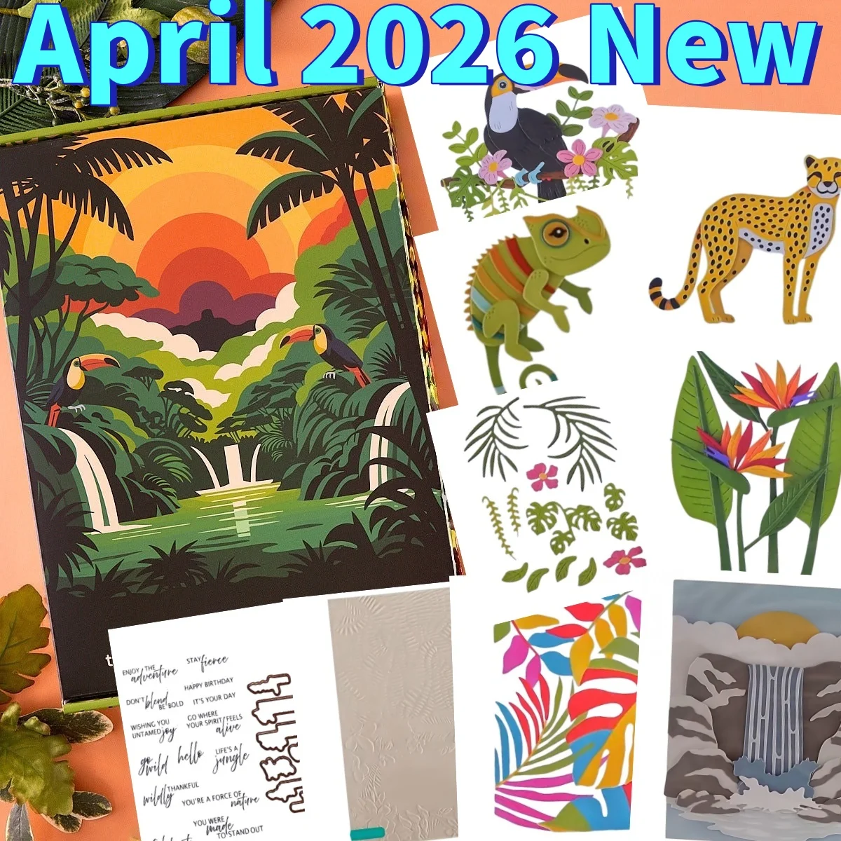

Weekender Goes Wild Metal Cutting Dies Clear Stamps Hot Foil Stencil for DIY Decorating Scrapbook Paper Card April 2026 New