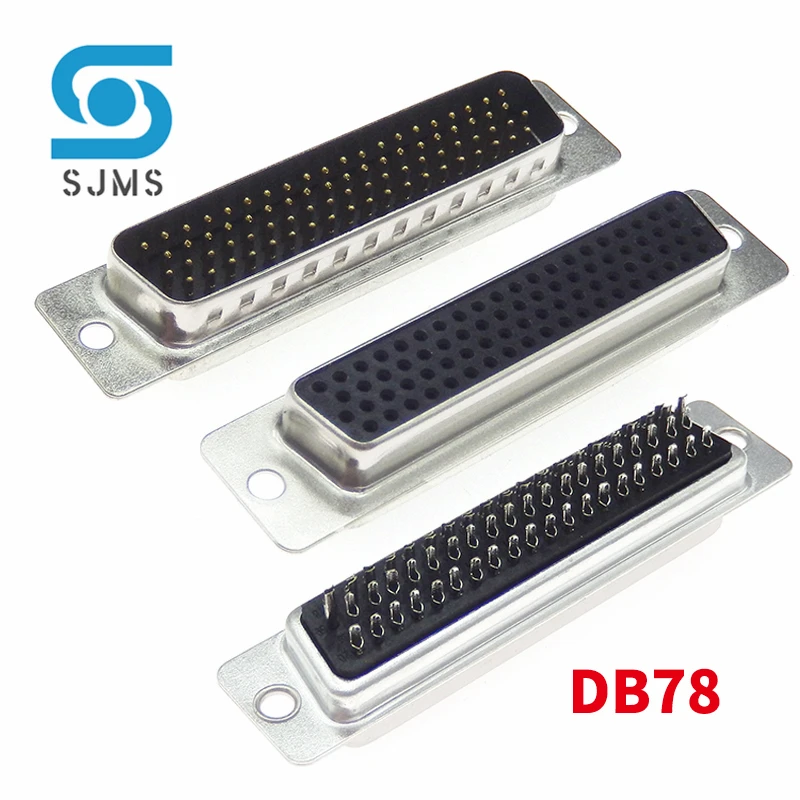 1PCS HDB78 DB78 connector 4row 78pin hole female male plug socket serial port adapter D-SUB HDD78 Solder wiring type 78PIN Black