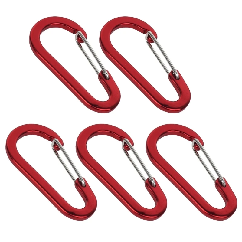 5Pcs Small Carabiner Clips Spring Hooks Mountaineering Buckle Easy to Use Dropship