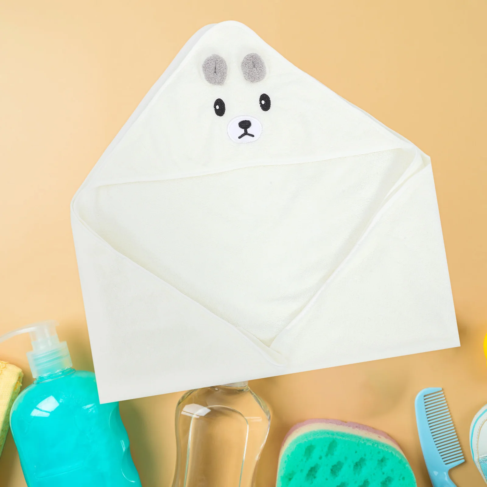 

Towel Bath Cloth Cotton Soft Skin Friendly for Newborns 0-12 Months Post Bath Swim Warmth Retention