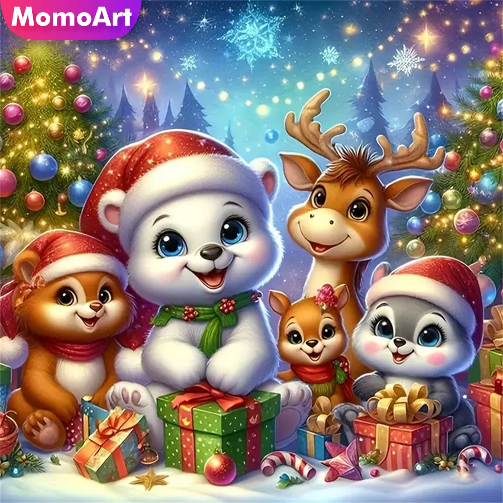 

Momoart Алмазная мозаика Медведь Животное Акриловые принадлежности для рукоделия Кролик Алмазная картина Белка DIY Вышивка Олень Рождественские подарки