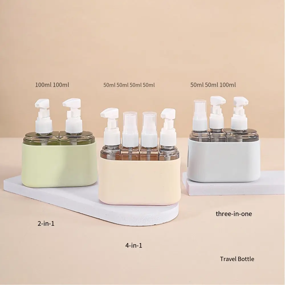 

2/3/4 in 1 Travel Refillable Bottles Set Reusable Leak Proof Pump Lotion Bottles Save Space Lightweight Empty Bottle Kit