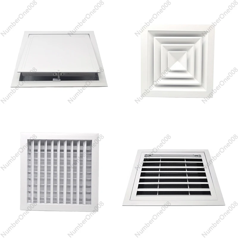 White Air Vent Grille Alloy Return Air Grilles Aluminum Air Supply Diffuser HVAC Duct Ventilation Louvre Cover Square 245-450mm