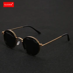 KLASSNUM Men Polarized Sunglases 2025 Luxury Design Metal Round Frame Sun Glasses Women Retro UV400 Shades Classic Eyewear New