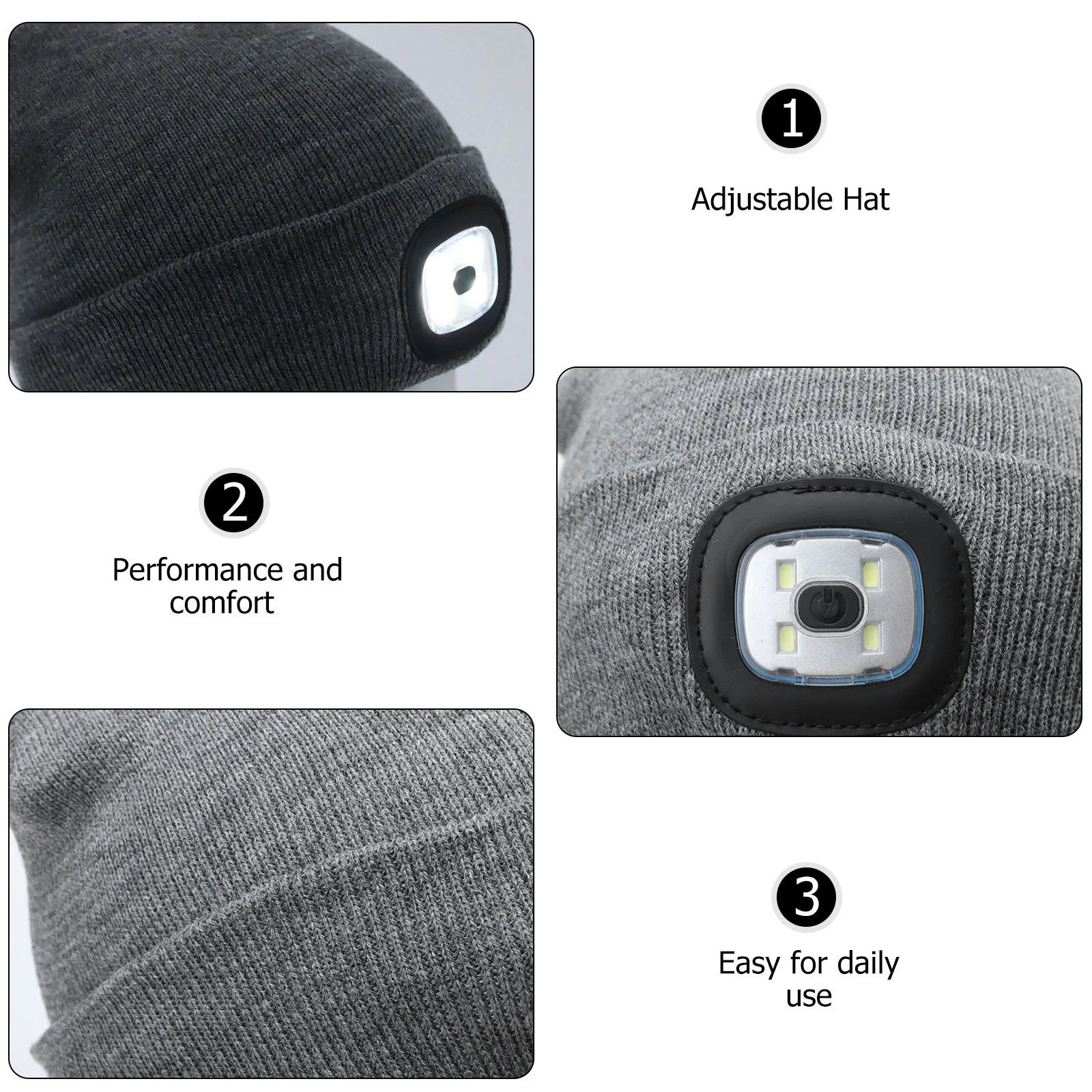 

1Pcs LED Light Glowing Hat USB Rechargeable Adjustable Outdoor Camping Night Run Luminous Hat Perfect Gift for Kids Adults