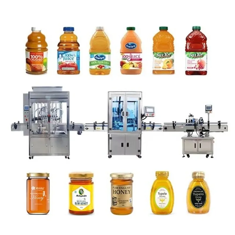 Custom Juice Filling and Capping Machine, Automatic Viscous Liquid Filling Machine 50ml To 1000ml Honey Filling Machine