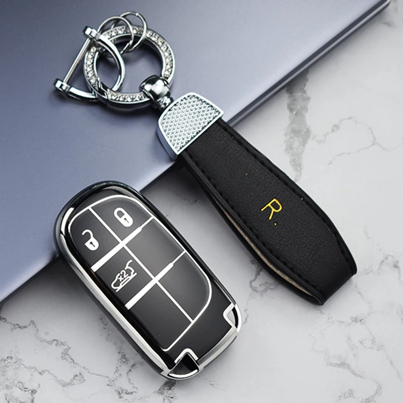 3 5 Buttons TPU Car Key Case Cover for Jeep Grand Cherokee Wrangler Renegade Compass for Fiat Wyatt for Chrysler300c Key