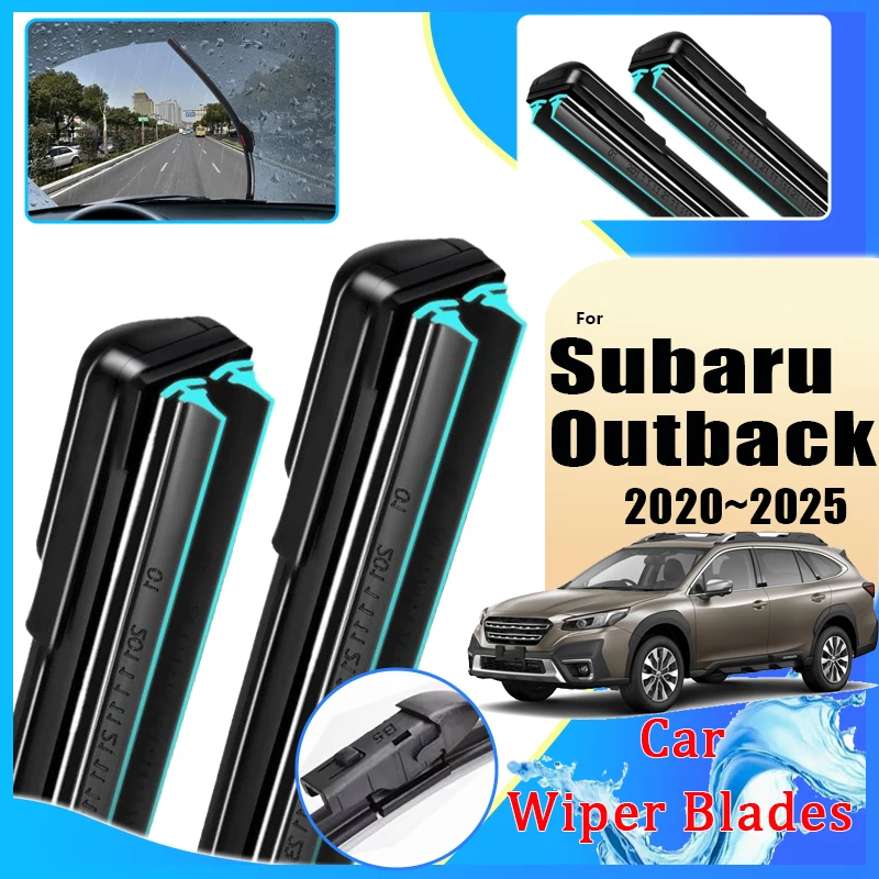 Front Rear Wiper Blades For Subaru Legacy Outback BT 2020~2024 2025 Double Rubber Window Windshield Windscreen Car Accessories