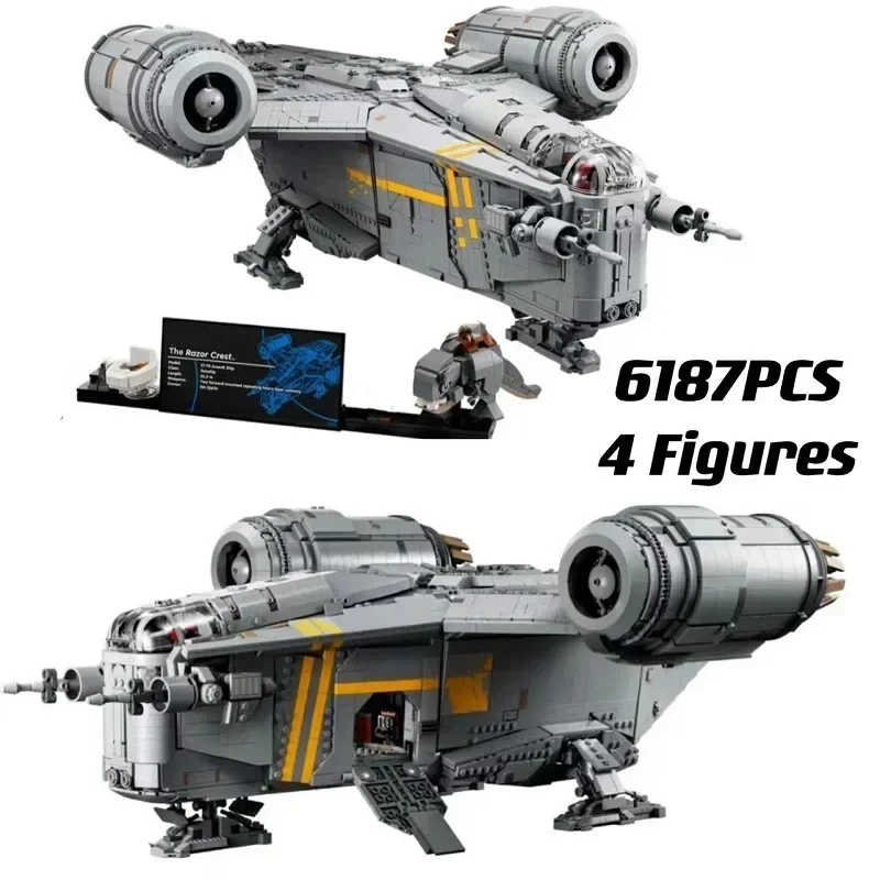 Bandai 6187PCS MOC 75331 Grote The Razor Crest Bouwstenen Bricks Model Kinderen Volwassenen Kerstcadeaus Collectors Edition - afbeelding 1