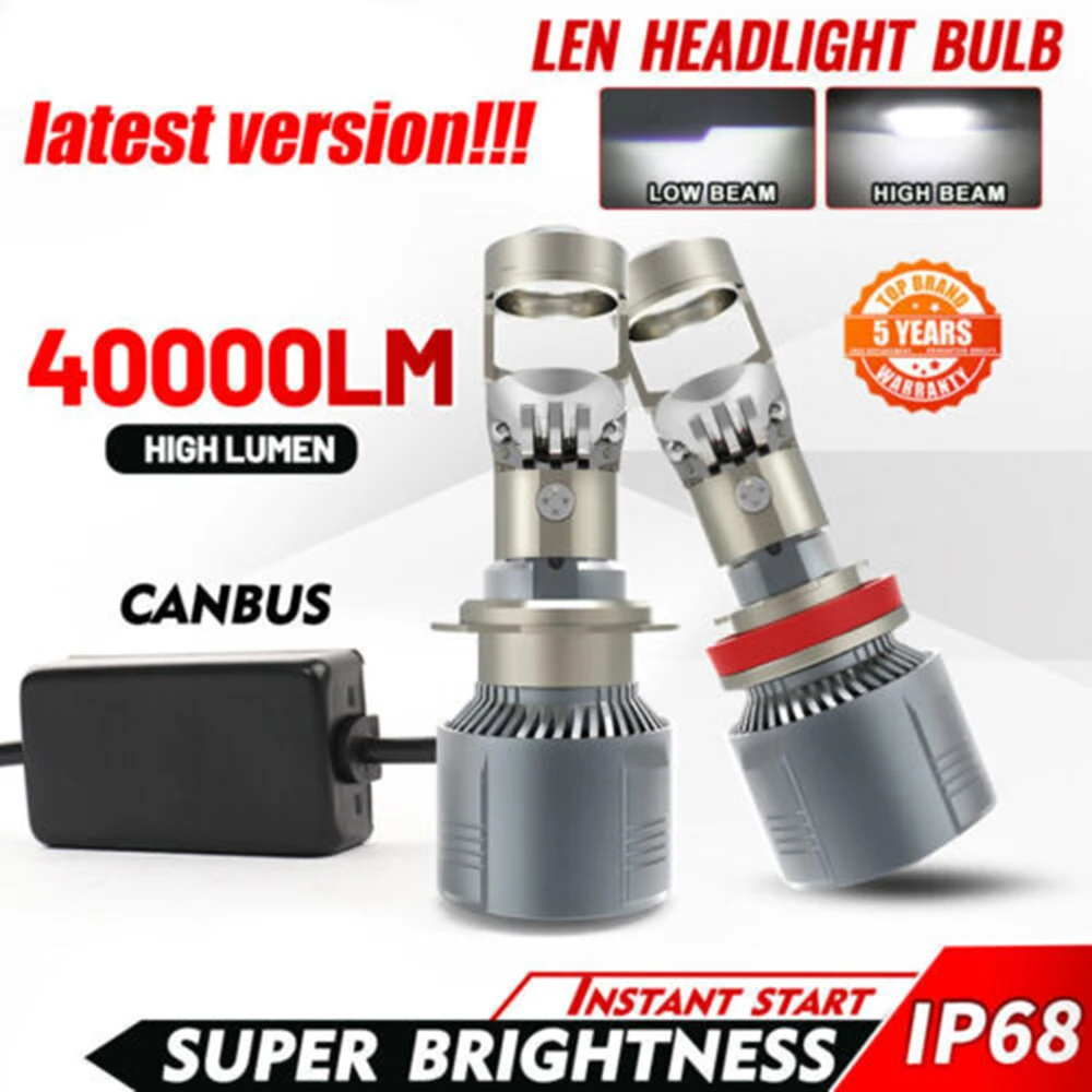 

HAOLIDE NEW 40000LM Mini Projector HD Lens H11 H7 Led Canbus H4 9005 HB3 9006 HB4 160W High Power Car Headlight STG Bulb LHD/RHD