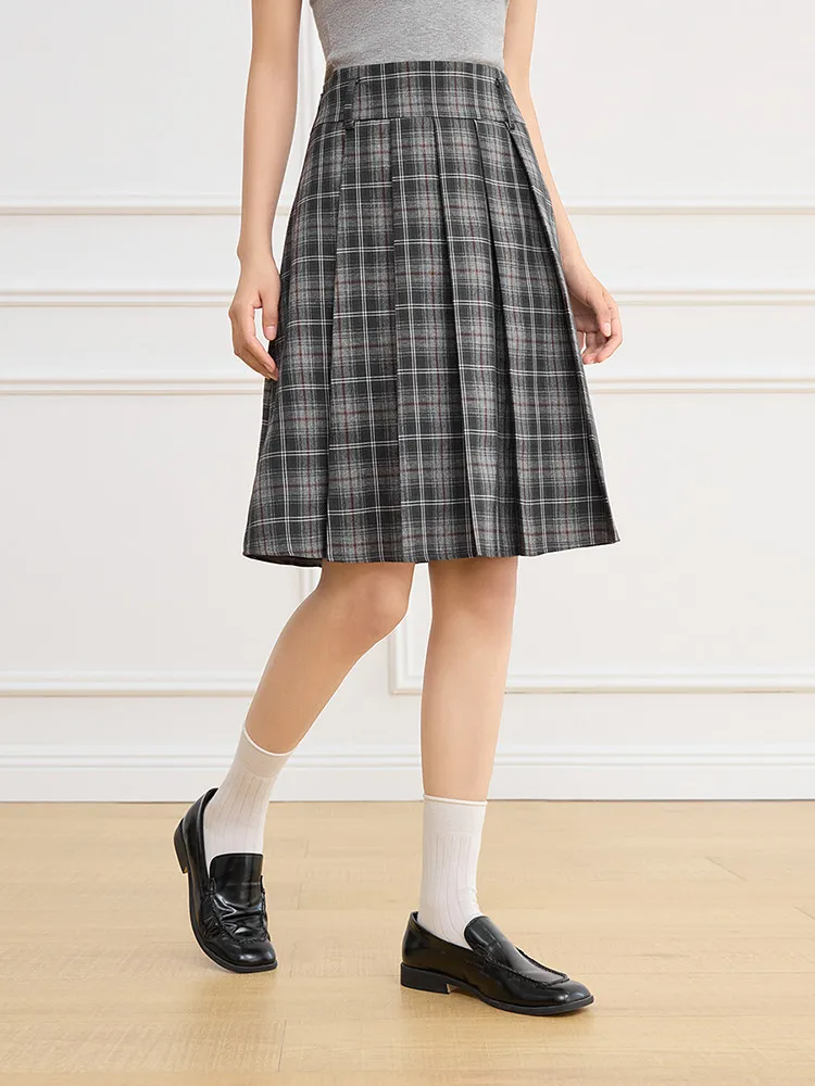 

High Waist A-Line Skirt Women's College Style Pleated Skirt Slimming Versatile Spring 2025 Fashion by Fan Si Lan En