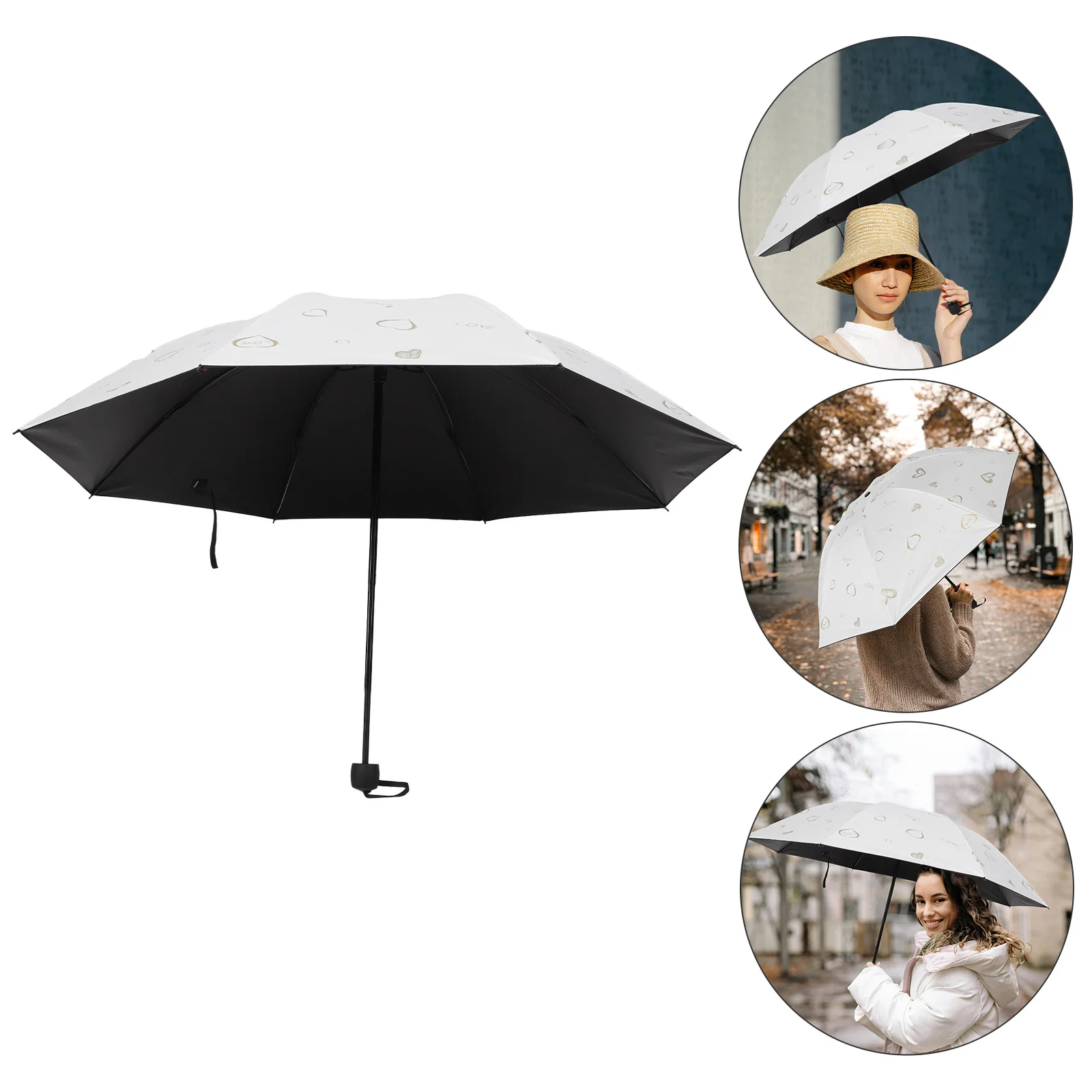 

Foldable Compact Sun Umbrella Uv Protection Travel Rain Umbrella Lightweight Portable Small Travel Essentials Umbrellas for Rain