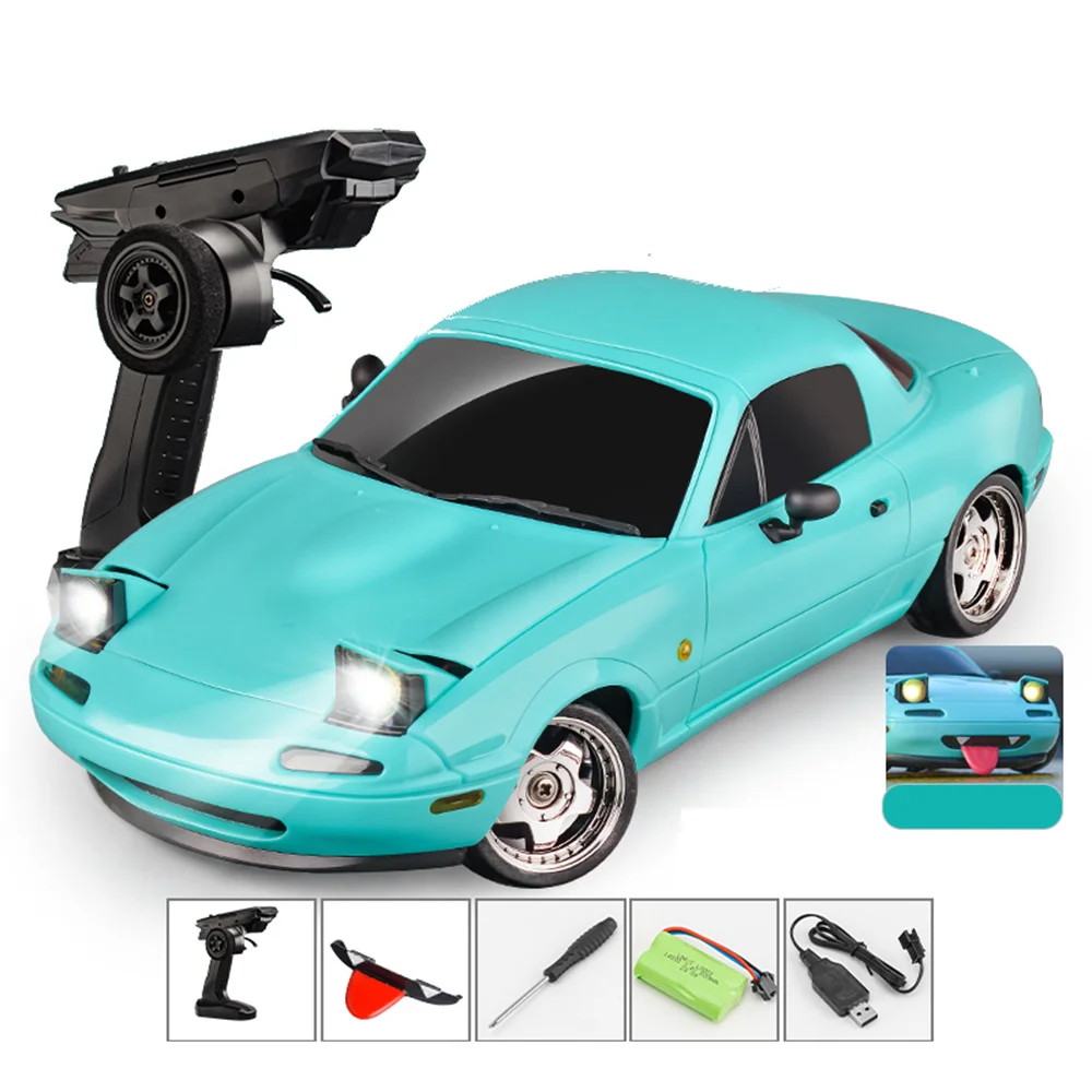 LDRC 1804 RTR 1/18 2.4G RWD RC Car Drift for Mazda MX-5 Gyro LED Light On-Road Full Proportional Alloy Body Shell Racing Vehicle