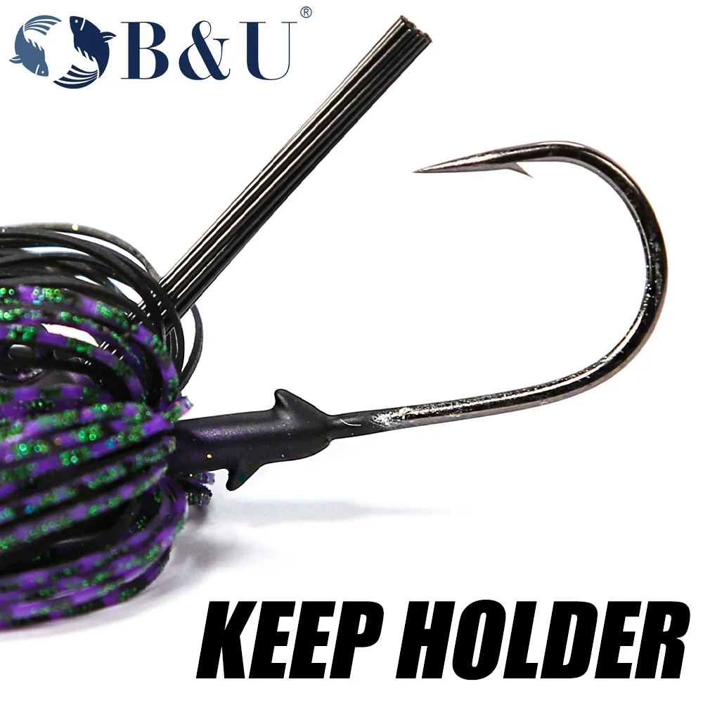 B&U 3/8oz 1/2oz Rubber Jig weedless jig Bass jig Chatter bait fishing lure chatterbait Wobbler For Bass Fishing Tackle