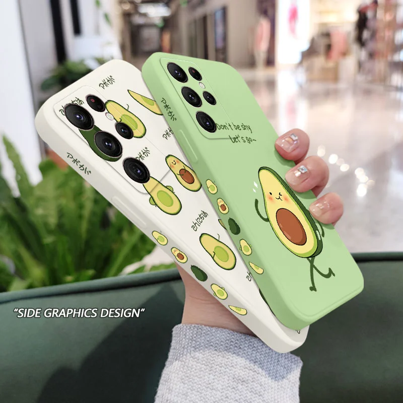 Avocado Family Phone Case For Samsung Galaxy S24 S23 S22 S21 S20 Ultra Plus FE S10 S9 S10E Note 20 ultra 10 9 Plus Cover