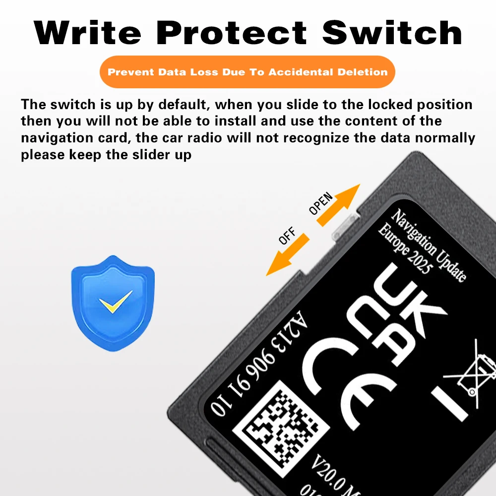 A2139069110 V20 for Mercedes C-Class W205 C205 2015-2019 Navigation SD GPS Card Update Europe Map 32GB