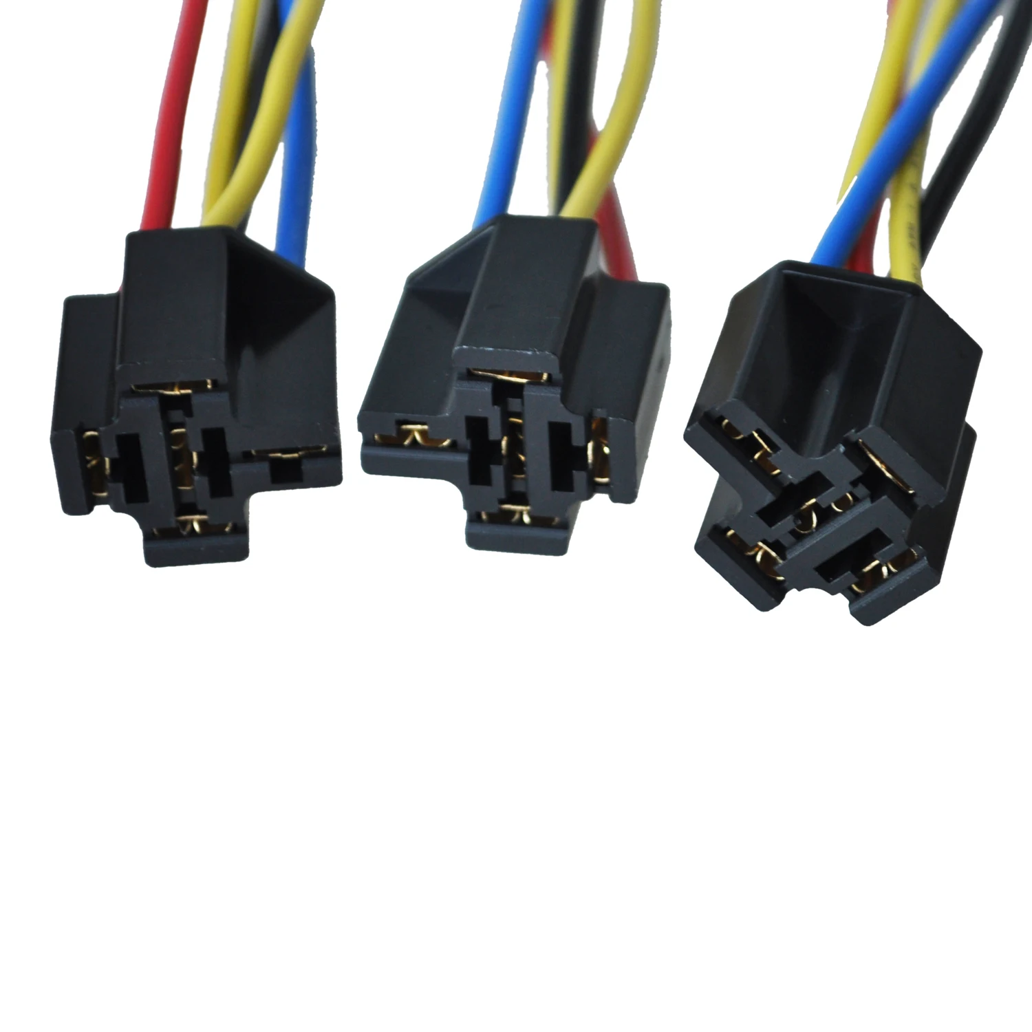 5 Pcs 5 Pin Wires Cable Relay Socket Harness Connector DC 12V for Car Auto