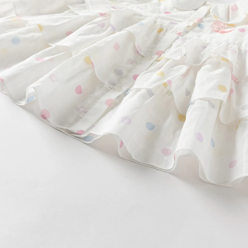 ديف بيلا فساتين الأطفال ربيع الخريف الفتيات أكمام تنورة القطن الحلو ملابس خارجية أنيقة حفلة الاطفال الملابس DB2251865 #6