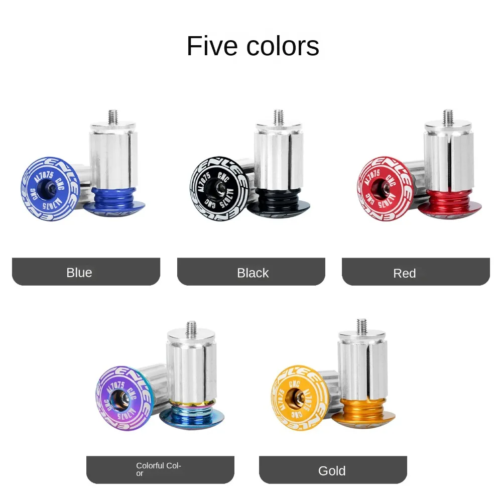 2PCS Hand Grip Plug Cap Black/Red/Gold/Blue/Color End Plugs Lock Grip End Plugs Alloy Handle Handlebar Plug Bicycle Accessories