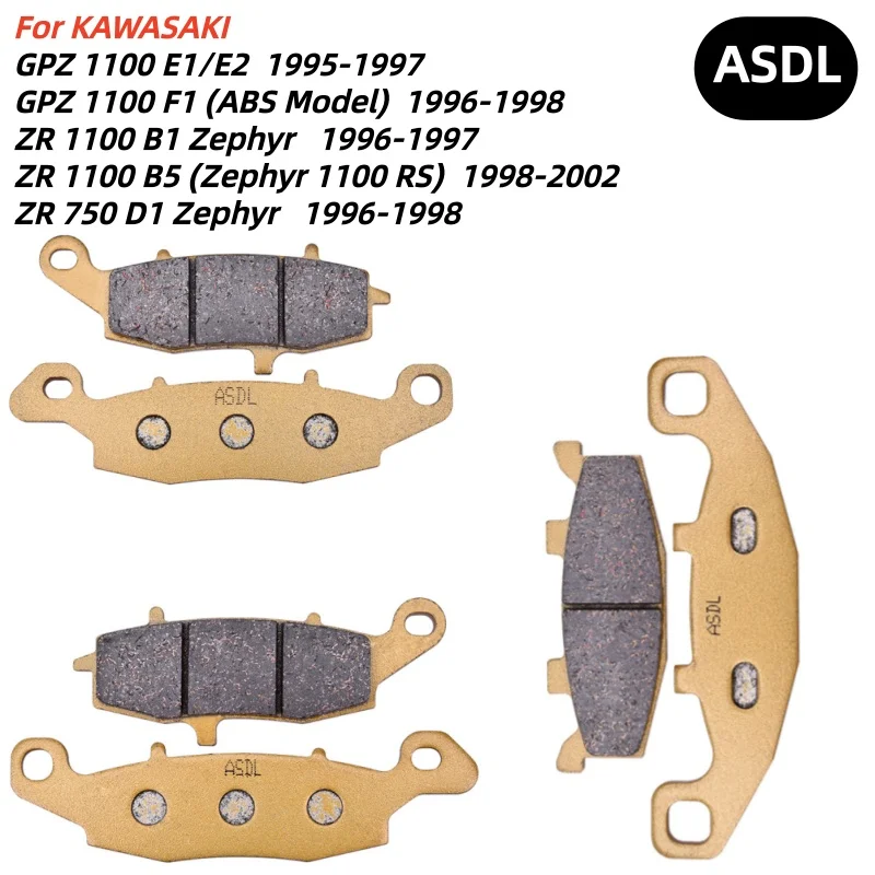 Motorcycle Front Rear Brake Pads Set For GPZ1100 E1 E2 F1 1995-1998 ZR1100 B1 B5 Zephyr ZR750 D1 Zephyr GPZ 1100 ZR 1100 ZR 750