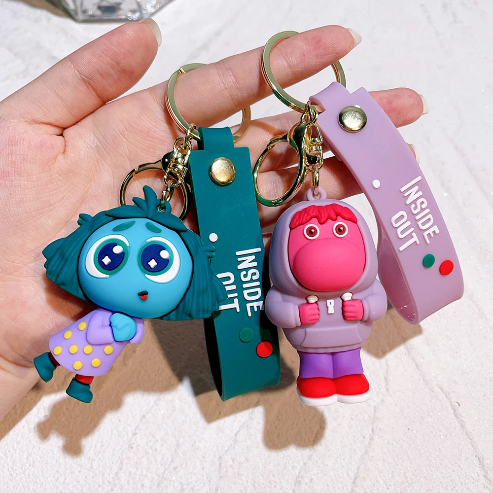 Disney Cartoon Anime Inside Out 2 Keychain Cute Cartoon Figure Silica Gel Pendant Kawaii Adversarial Emotions Silicagel Keychain