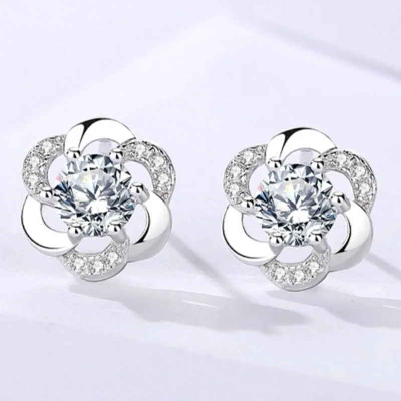 

925 Sterling Silver Earring Shining Zircon Jewelry for Women Wedding Exquisite Jewelry Engagement Fashion Gifts Party