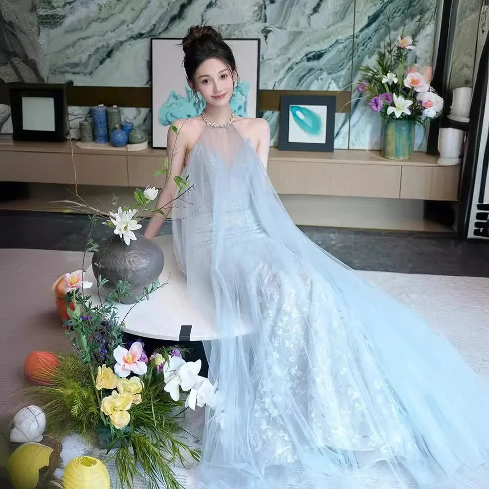 

Ele Long Evening Gown Wedding Dr for Women Heavy Embroidery Bridal Dr Engagement Par Formal Wear Long Skirt