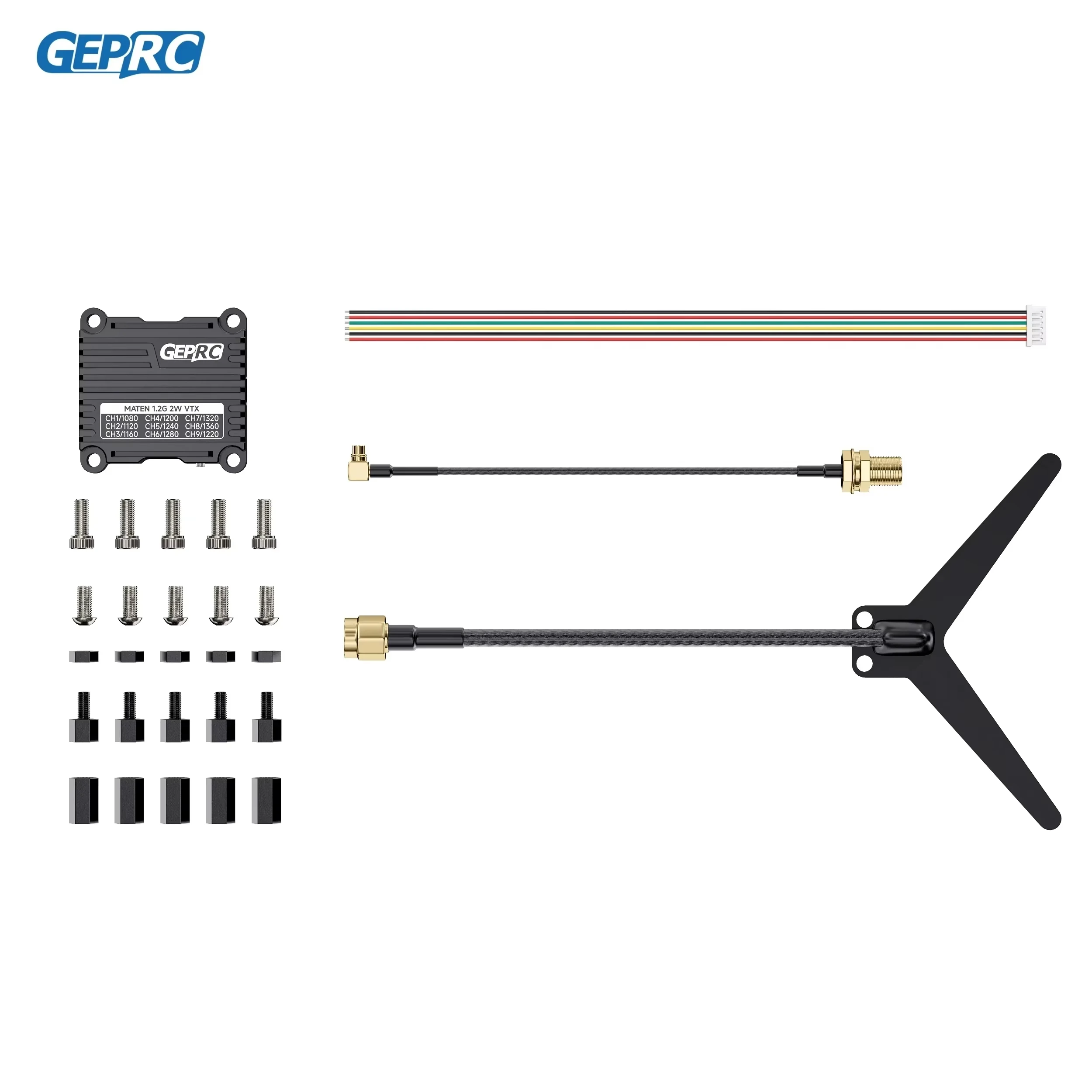 GEPRC MATEN 1.2G 2W VTX 25mW/2000mW VTX وحدة إرسال الارسال 1080 Mhz -1360 Mhz لطائرة سباق طويلة المدى بدون طيار FPV