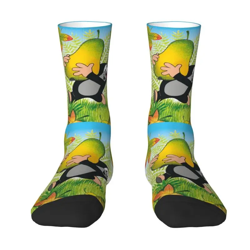 Cute Cartoon Mole Men's Crew Socks Unisex Fashion 3D Print Krtek Little Maulwurf Dress Socks