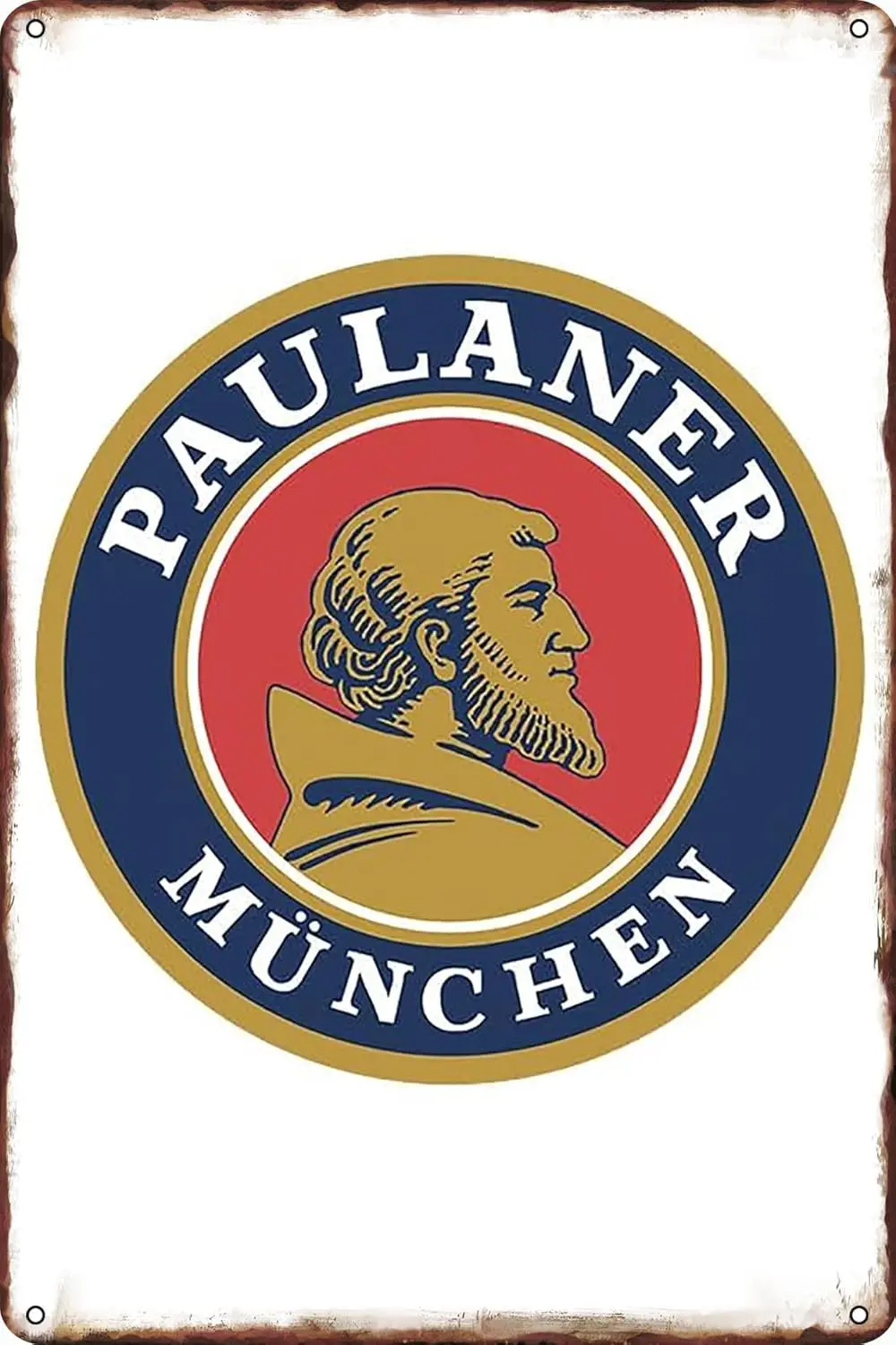 Metal Vintage Tin Sign Paulaner Munchen German Beer Funny Plaque Poster for Indoor Outdoor Yard Man Cave Garage Farmhouse Bar Pu