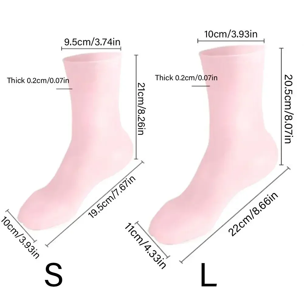 발 관리 양말 부드러운 실리콘 안티 크랙 발 스파 페디큐어 양말 발 관리 양말 모이스춰 라이징 양말 긴 실리콘 양말