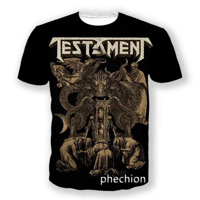 phechion New Fashion Men/Women Testament ROCK 3D Print Short Sleeve T-Shirt Casual Hip Hop Summer T Shirt Tops S147