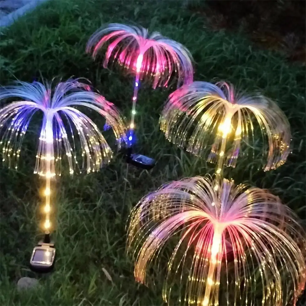 LED Solar Jellyfish Garden Lights Outdoor Waterproof Yard Balcony Pathway Lawn Wedding Party Decoration Solar Power Flowers Lamp