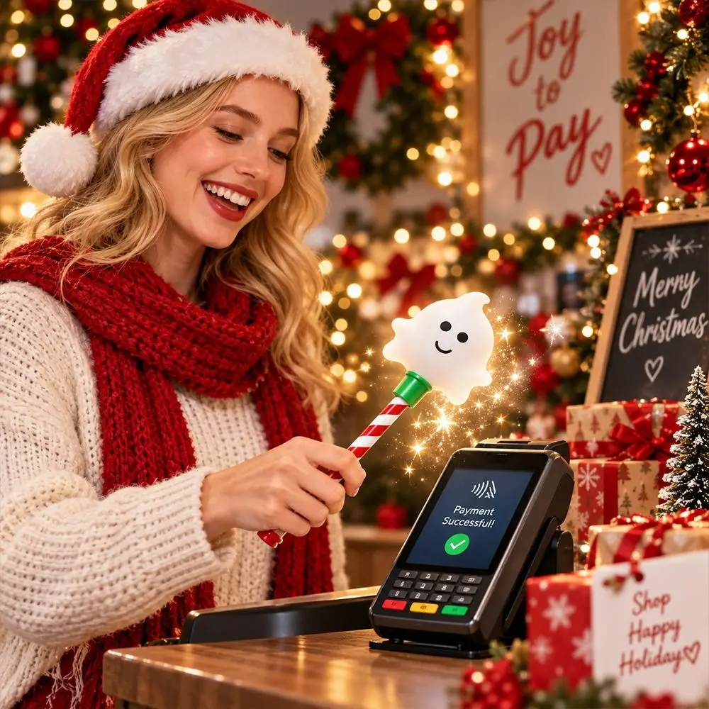 Comfortable Grip Christmas Payment Magic Wand Compact Hidden Card Slot Contactless Card Wand Lightweight Card Swipe Magic Wand