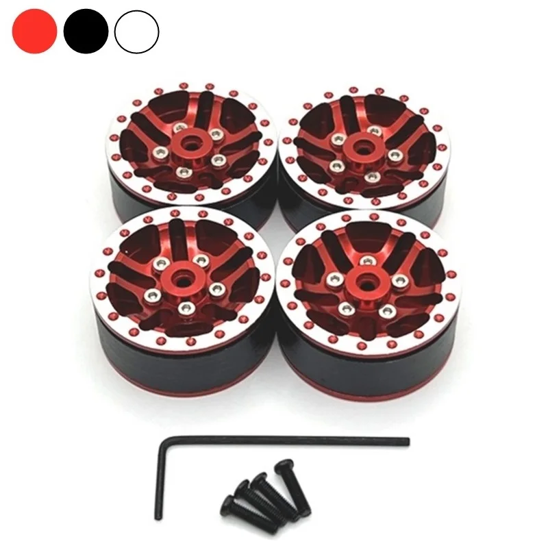 

4pcs Metal Beadlock Wheel Hub Wheel Rim For WPL C14 C24 C34 C54 1/16 RC Car Upgrade Parts Accessories