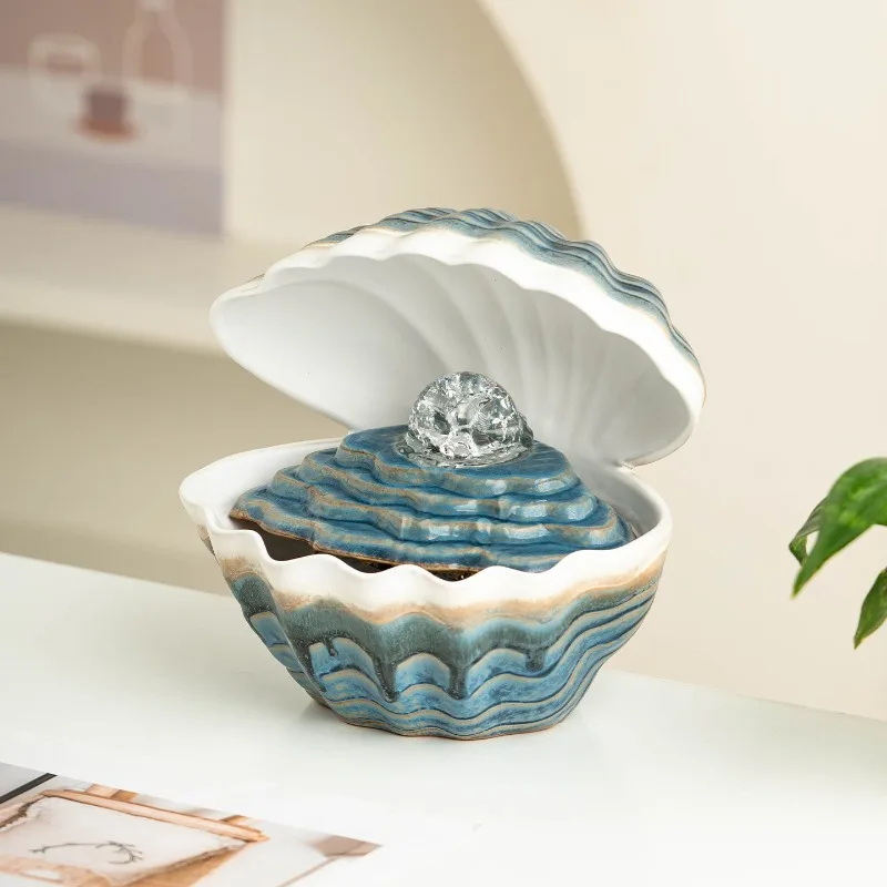 Creative Shell Feng Shui Ball Treasure Bowl Ornament Office Desktop Water Landscape Decoration