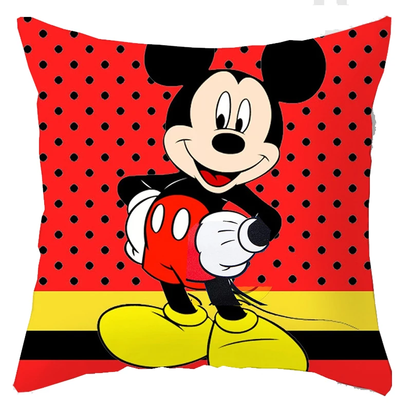 New Mickey Mouse Minnie Mouse Pillowcase Anime Figure Cushion Cover Plush Toys Pillow Cases Home Decoration Gift 45X45Cm