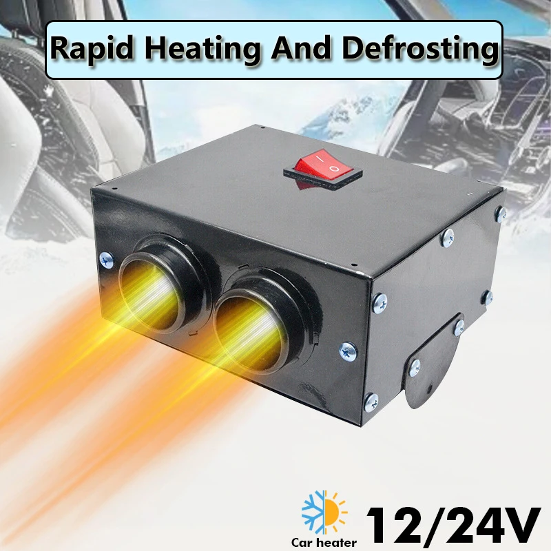 

12V/24V 500W High Power Fast Heating Fan Defrost Defogger Car Heater Defroster Kit for Automobile Windscreen Winter chauffage