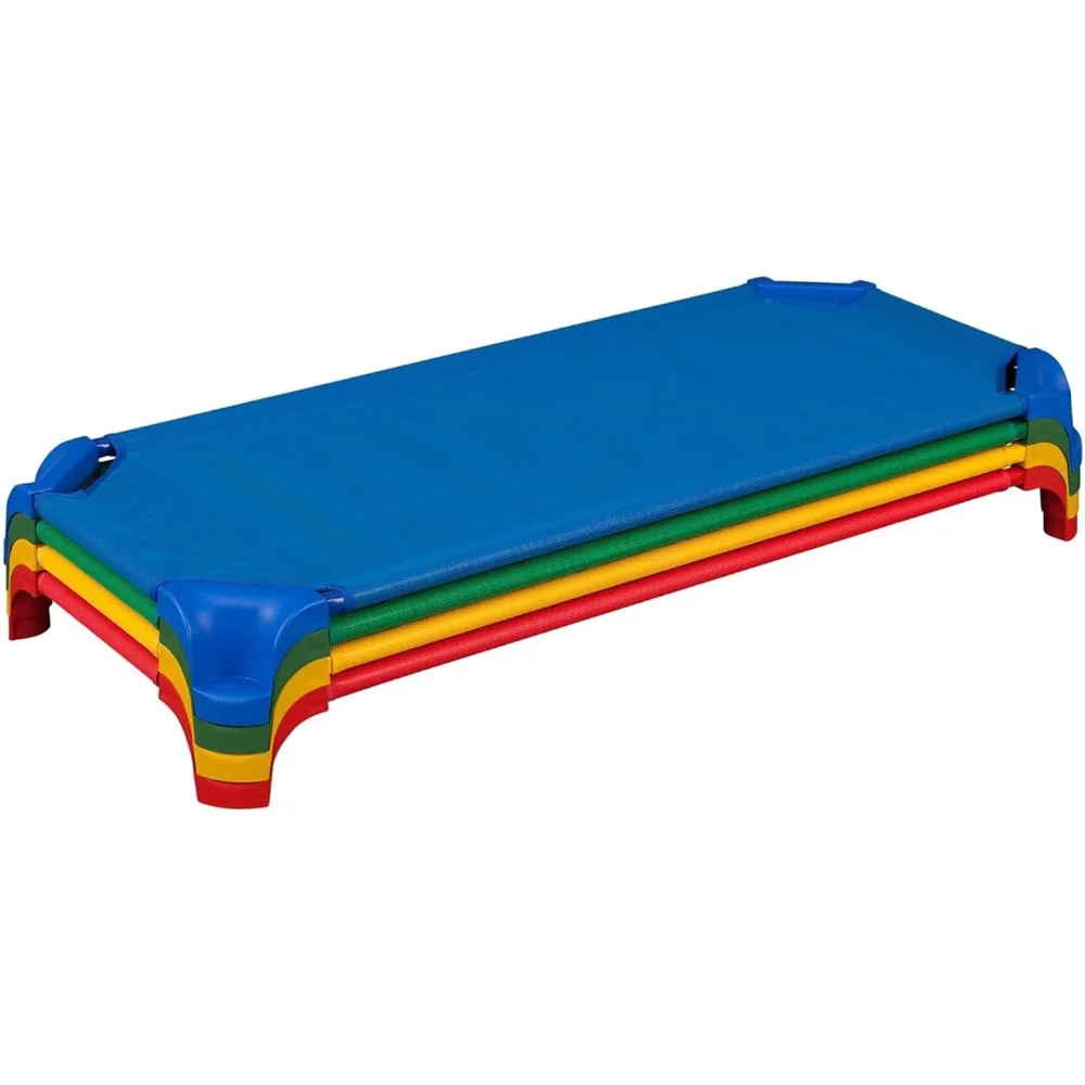 Lits standard empilables durables de 52 litres pour garderie, idéaux pour une utilisation en classe préscolaire